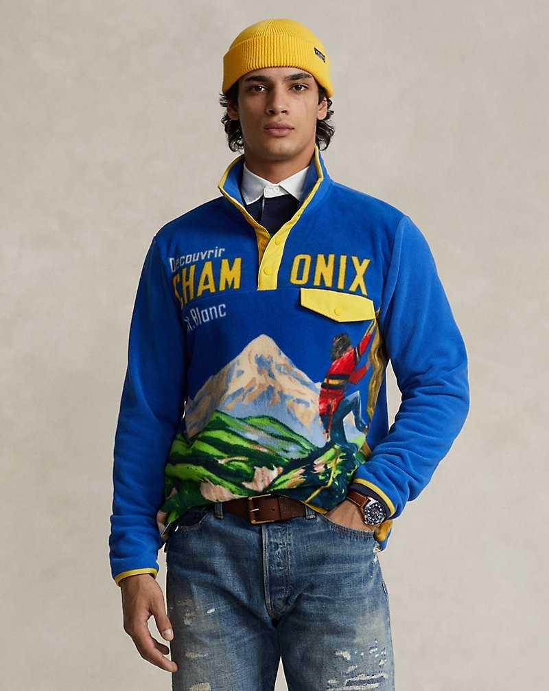 Pullover Ralph Lauren Brushed Fleece Graphic Hombre Azules | EJAMDXH-83 - vista 1