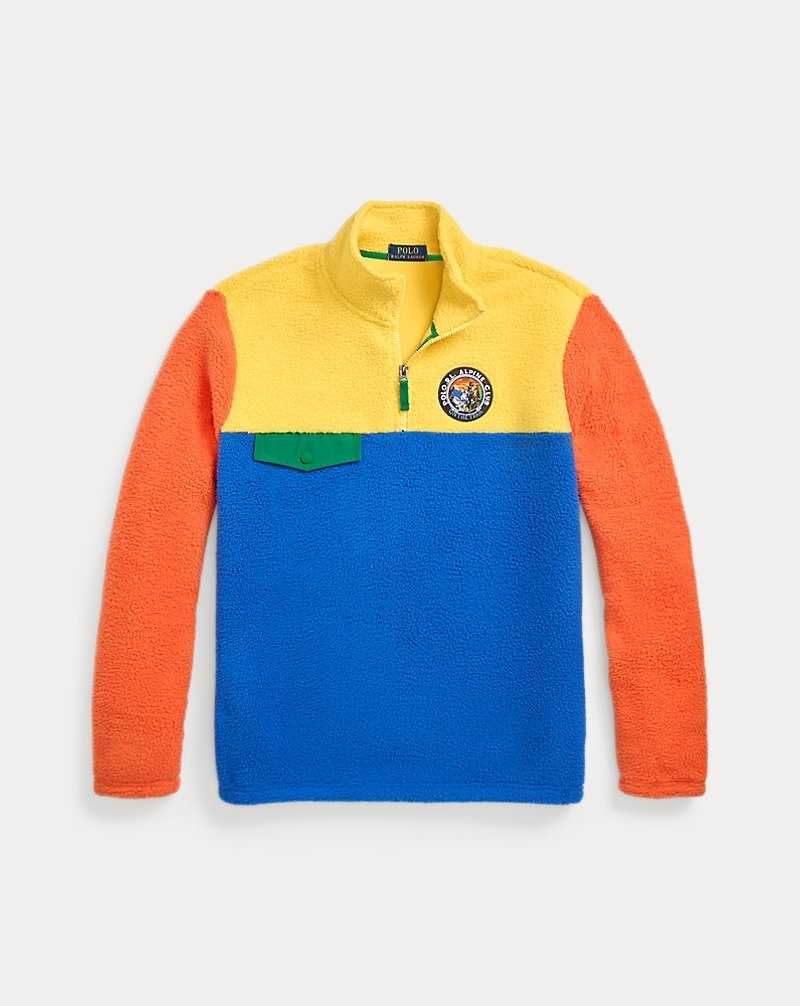 Pullover Ralph Lauren Colour-Blocked Brushed Fleece Hombre Amarillos | TYHFZLC-78 - vista 2