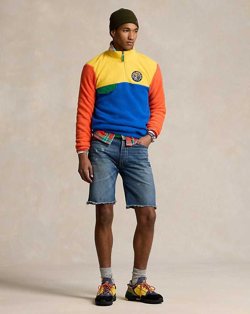 Pullover Ralph Lauren Colour-Blocked Brushed Fleece Hombre Amarillos | TYHFZLC-78 - vista 3
