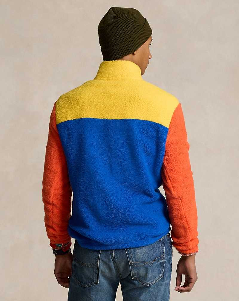 Pullover Ralph Lauren Colour-Blocked Brushed Fleece Hombre Amarillos | TYHFZLC-78 - vista 4