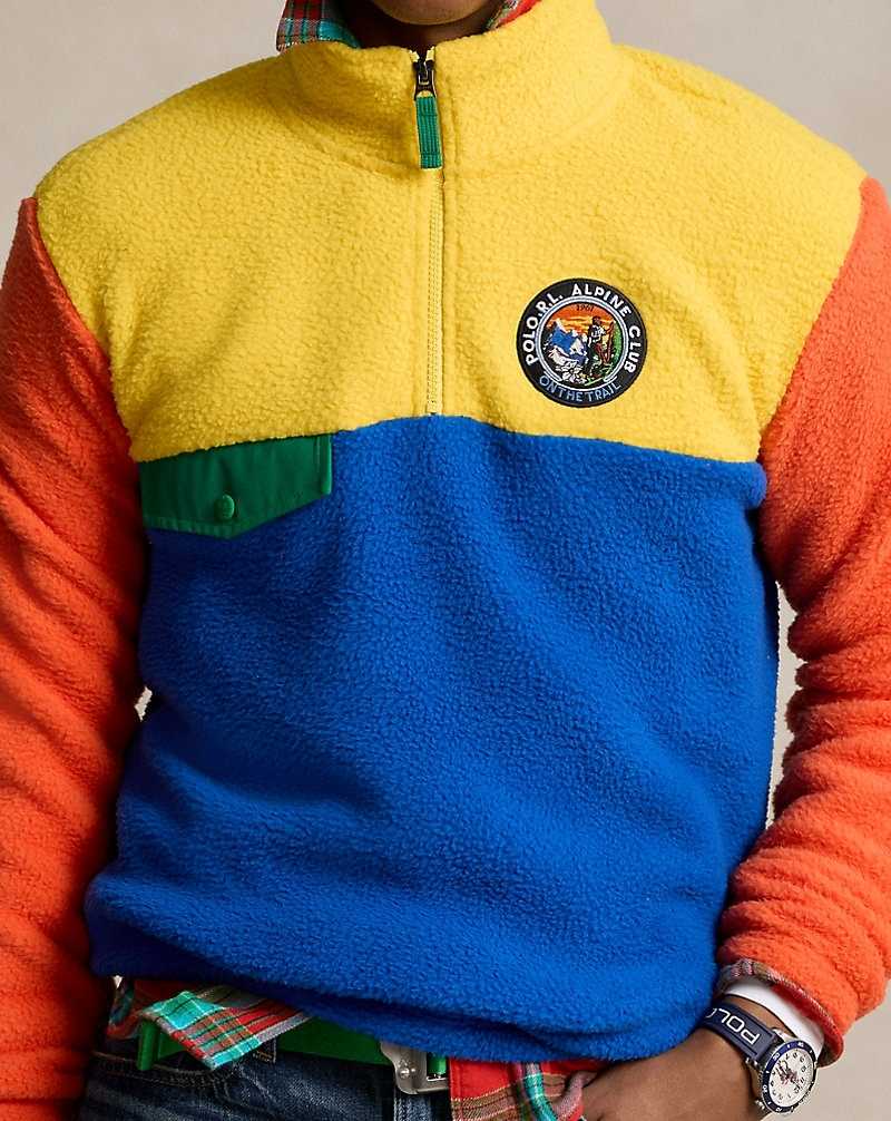 Pullover Ralph Lauren Colour-Blocked Brushed Fleece Hombre Amarillos | TYHFZLC-78 - vista 5