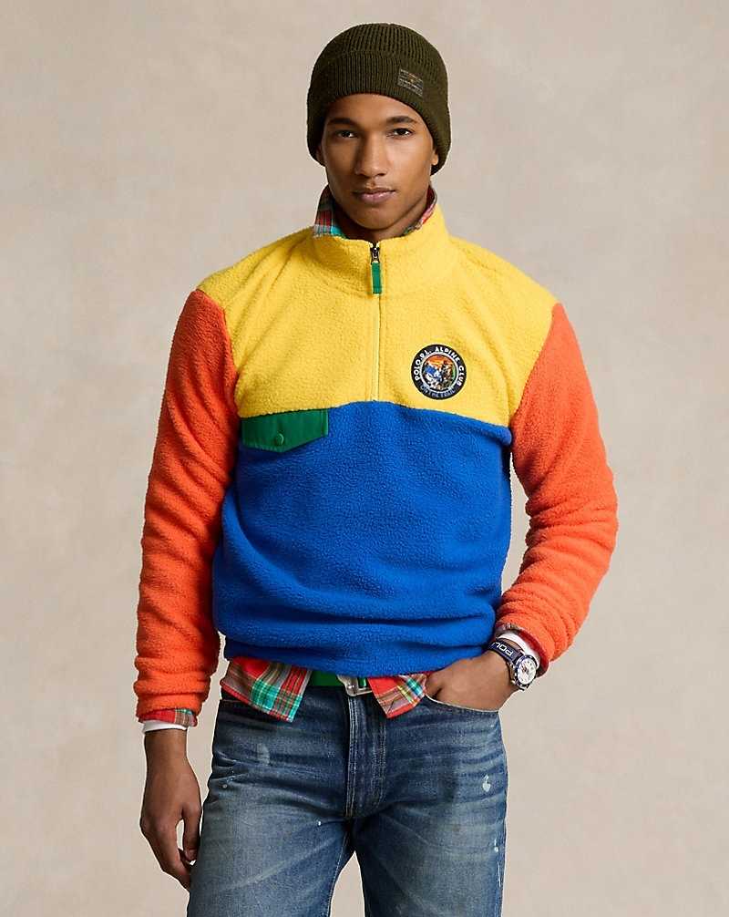 Pullover Ralph Lauren Colour-Blocked Brushed Fleece Hombre Amarillos | TYHFZLC-78 - vista 1