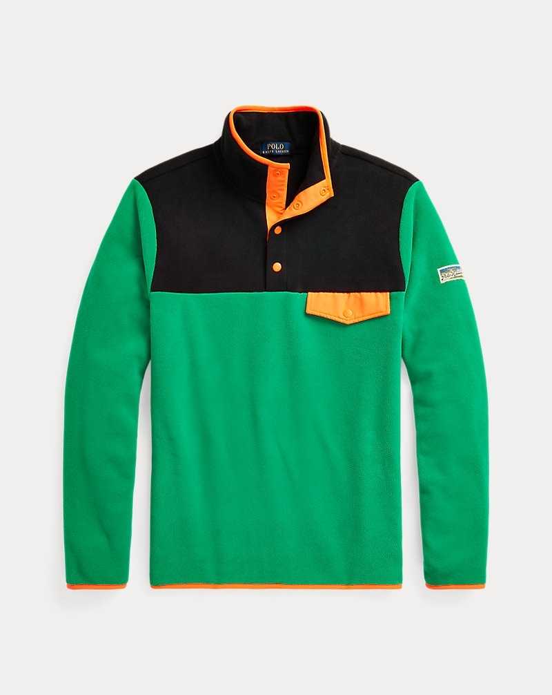 Pullover Ralph Lauren Colour-Blocked Brushed Fleece Hombre Billiard Multi | YKBOAVJ-85 - vista 2