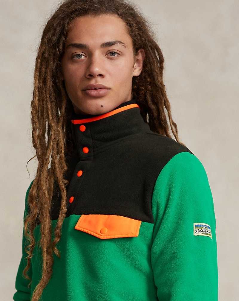 Pullover Ralph Lauren Colour-Blocked Brushed Fleece Hombre Billiard Multi | YKBOAVJ-85 - vista 5