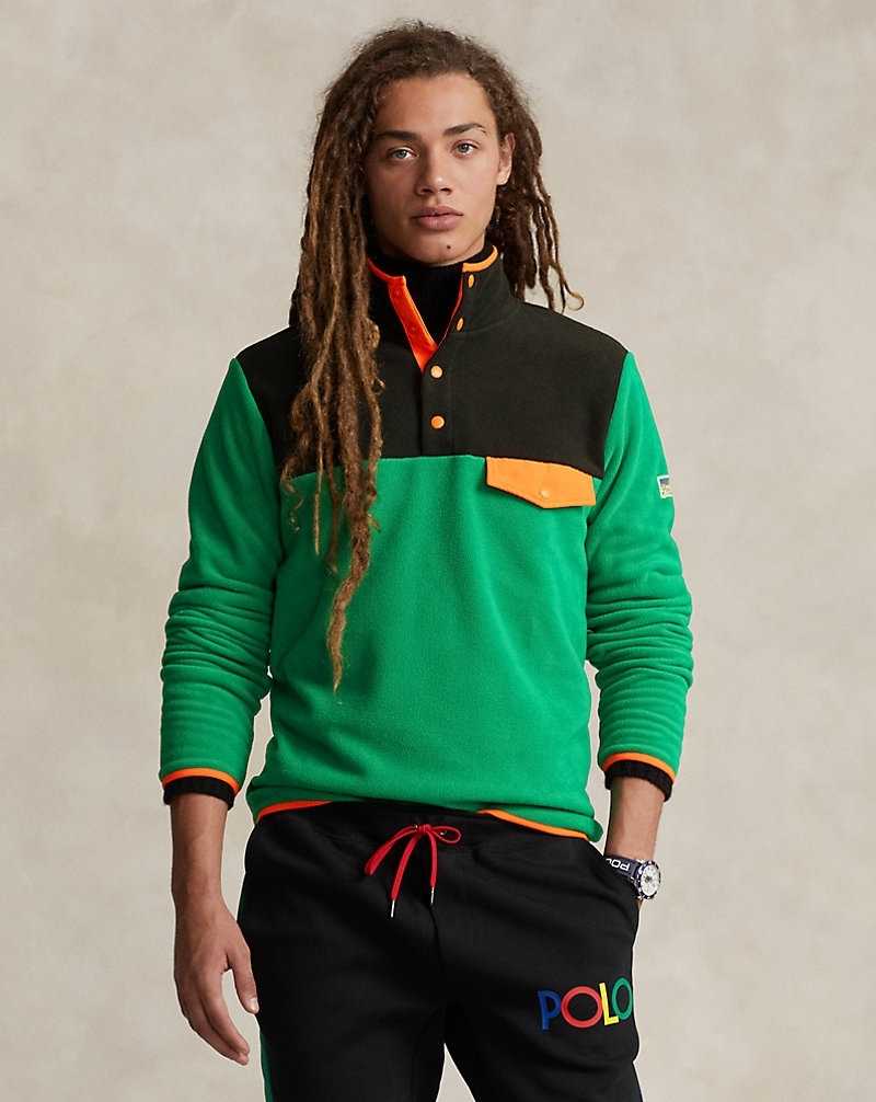 Pullover Ralph Lauren Colour-Blocked Brushed Fleece Hombre Billiard Multi | YKBOAVJ-85 - vista 1