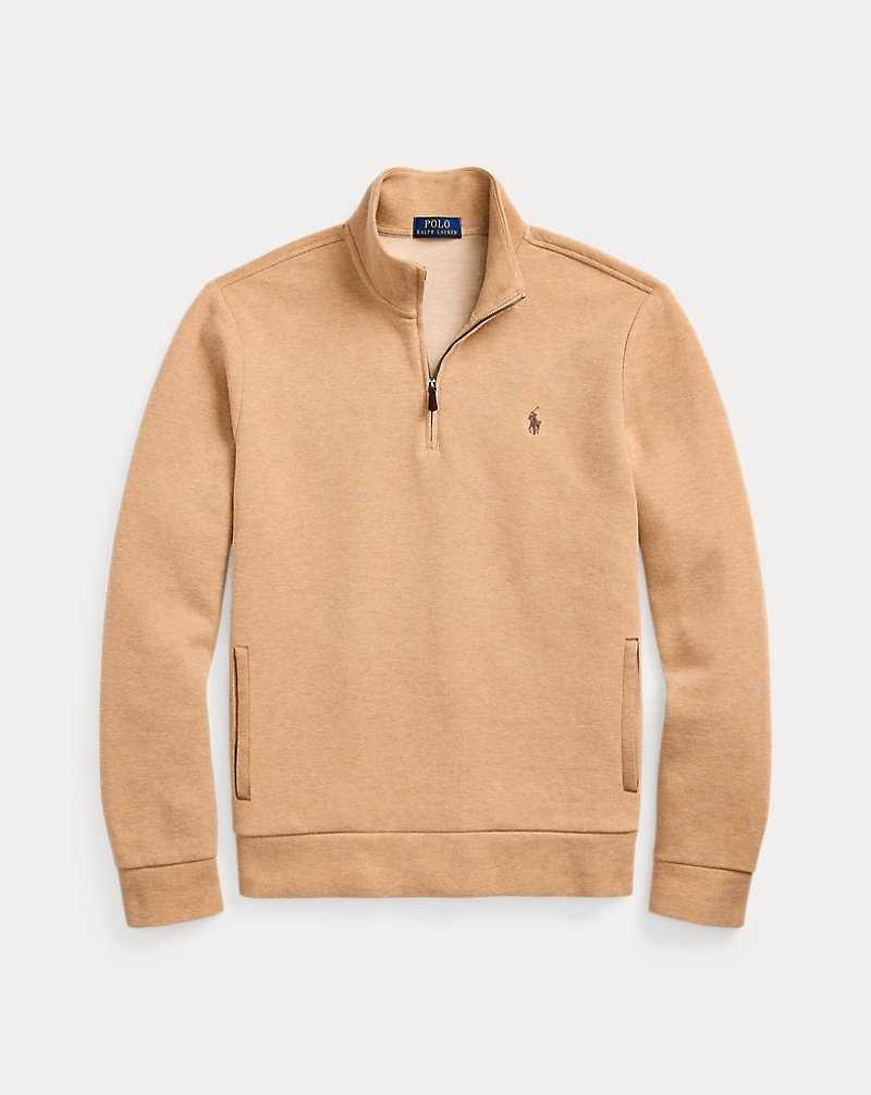 Pullover Ralph Lauren Double-Knit Mesh Quarter-Zip Hombre Classic Camel Heather | MHJZGTF-30 - vista 2