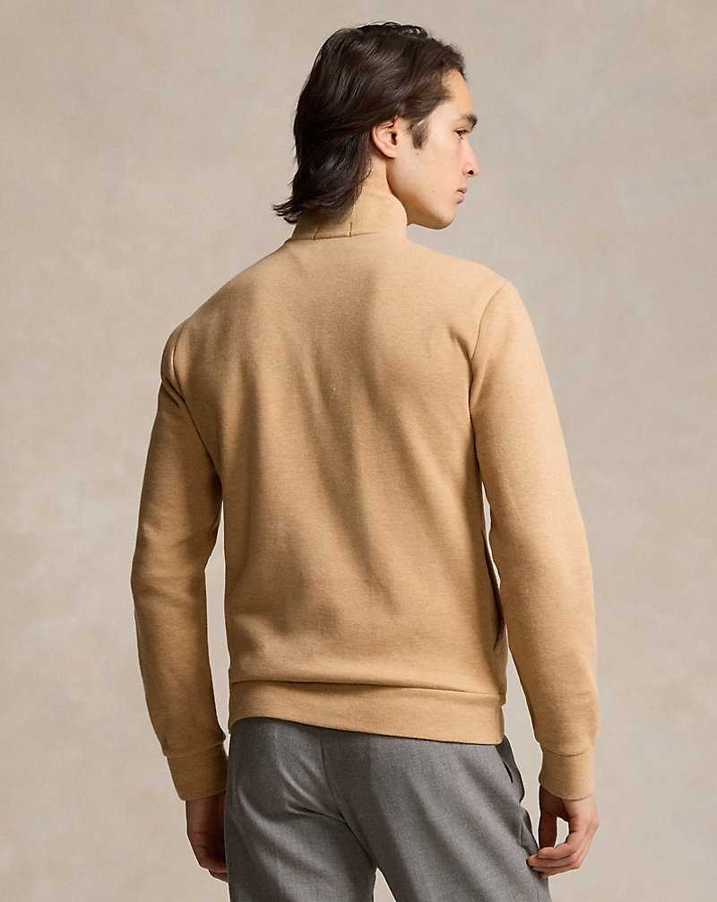 Pullover Ralph Lauren Double-Knit Mesh Quarter-Zip Hombre Classic Camel Heather | MHJZGTF-30 - vista 4