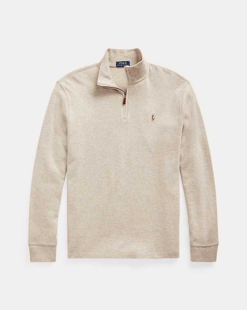Pullover Ralph Lauren Estate-Rib Quarter-Zip Hombre Beige | ZJAGETU-17 - vista 2