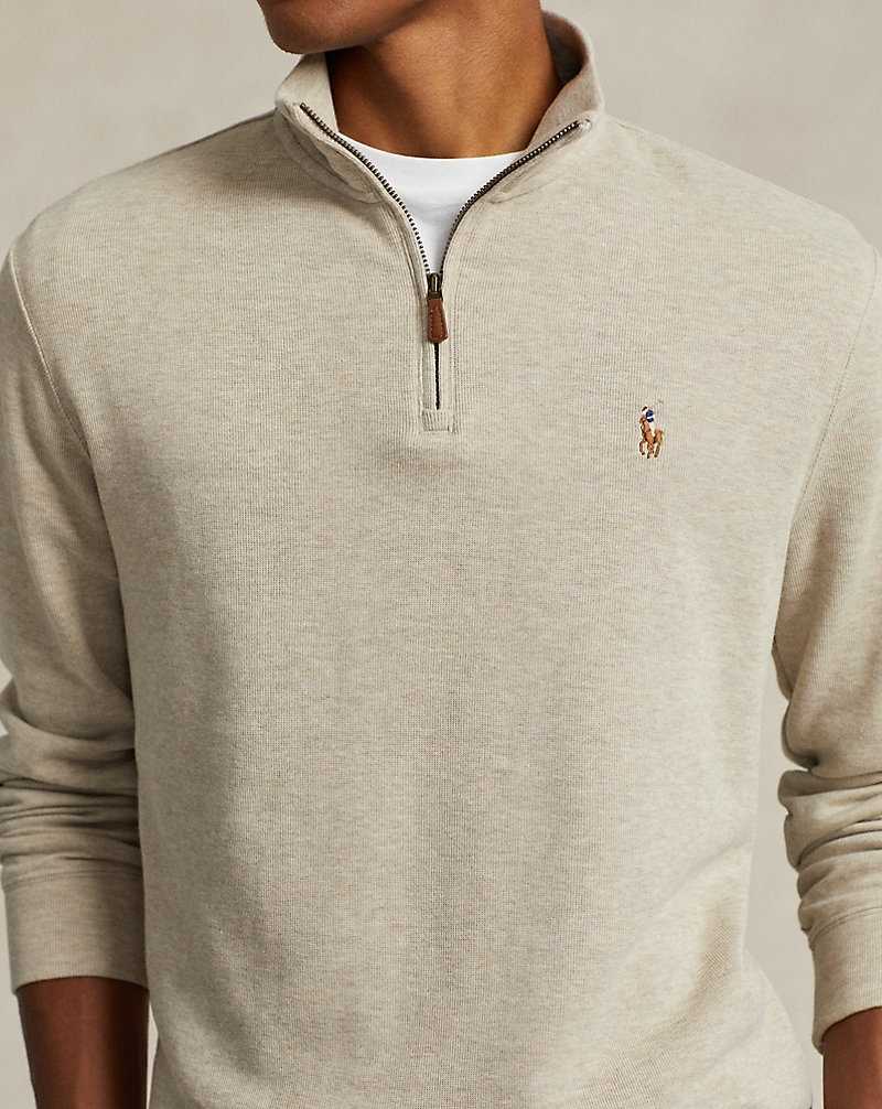 Pullover Ralph Lauren Estate-Rib Quarter-Zip Hombre Beige | ZJAGETU-17 - vista 5
