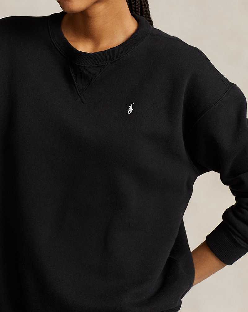 Pullover Ralph Lauren Fleece Crewneck Mujer Negros | BKYTHJW-43 - vista 5