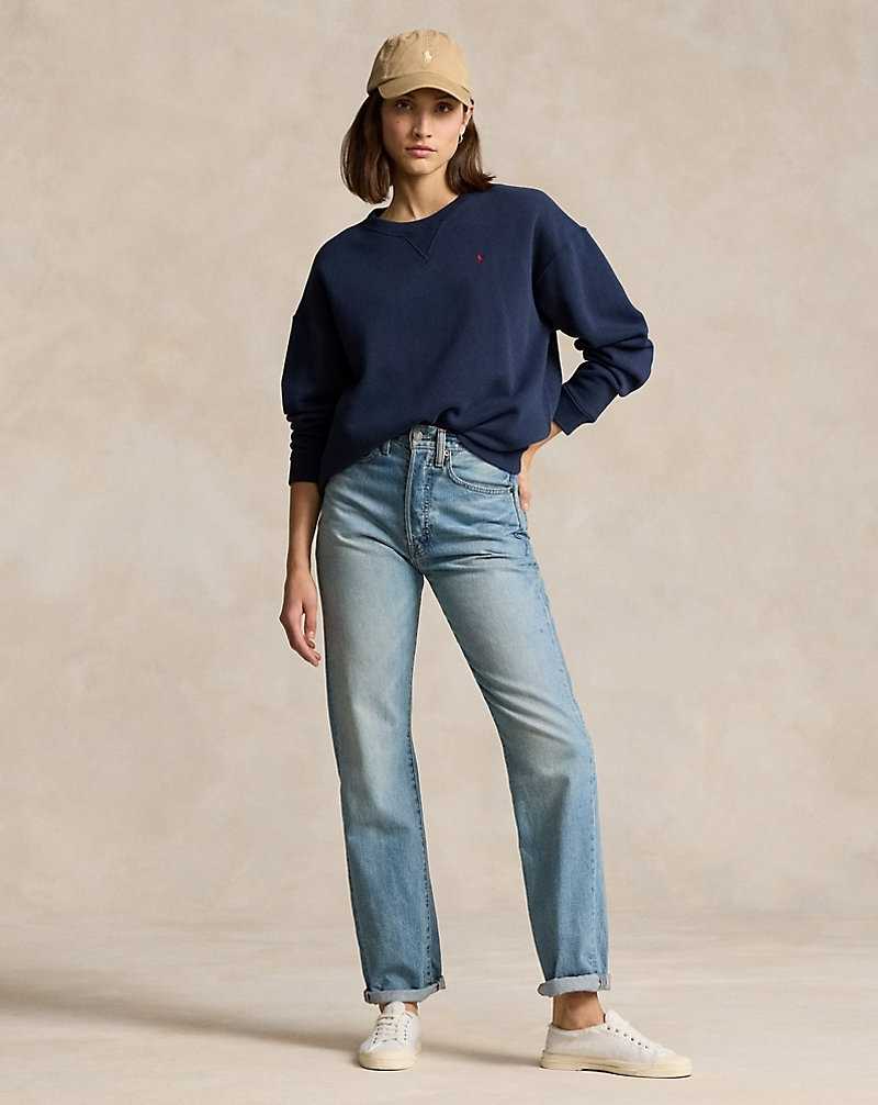 Pullover Ralph Lauren Fleece Crewneck Mujer Azul Marino | RBNJPWX-25 - vista 3