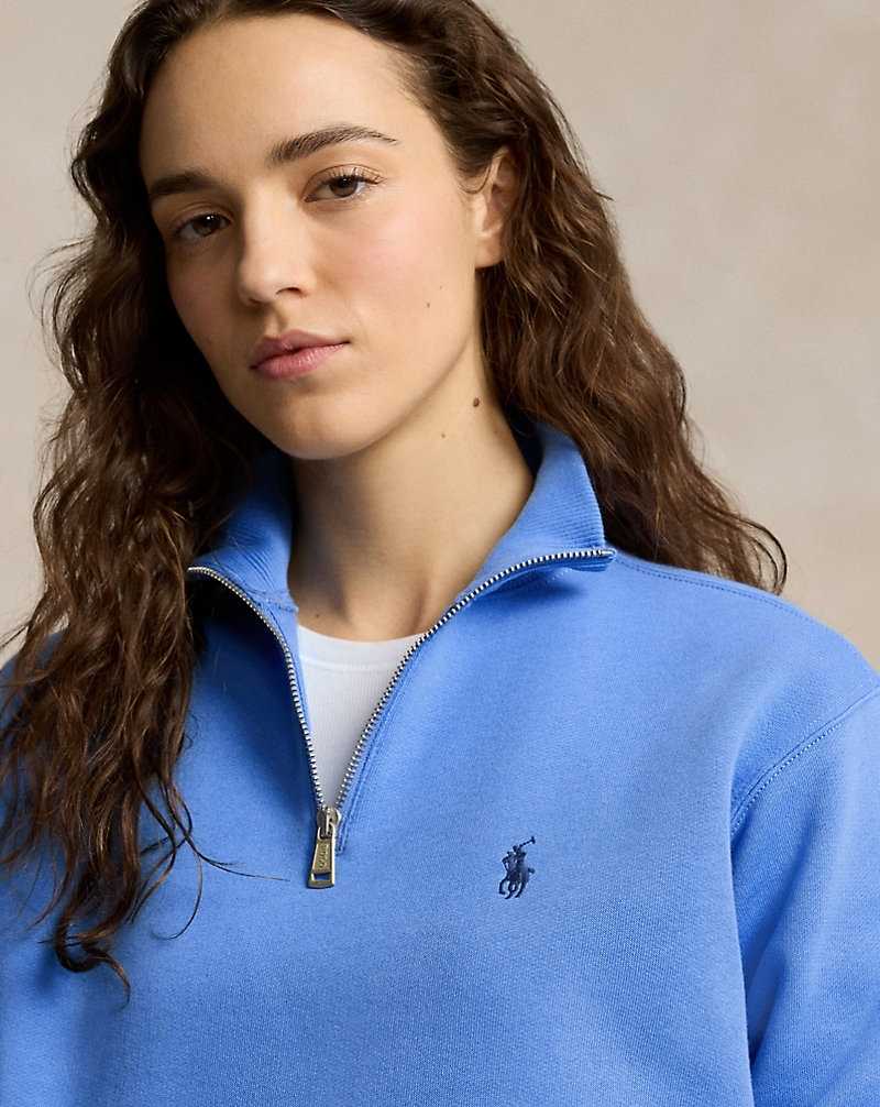 Pullover Ralph Lauren Fleece Half-Zip Mujer Azules | RFXDBCT-37 - vista 5