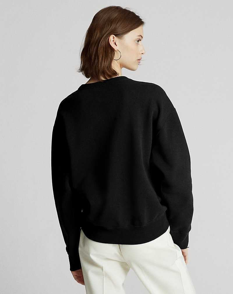 Pullover Ralph Lauren Fleece Mujer Negros | PYONBVT-70 - vista 4