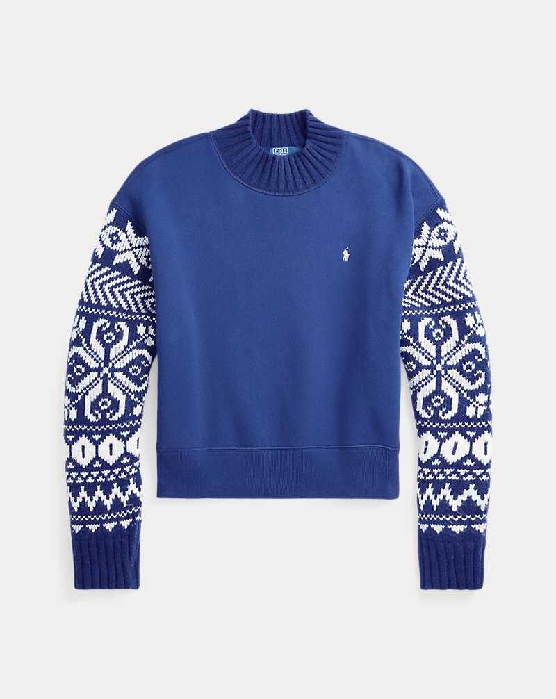 Pullover Ralph Lauren Hybrid Mockneck Mujer Azul Rey | VFCQYMZ-49 - vista 2