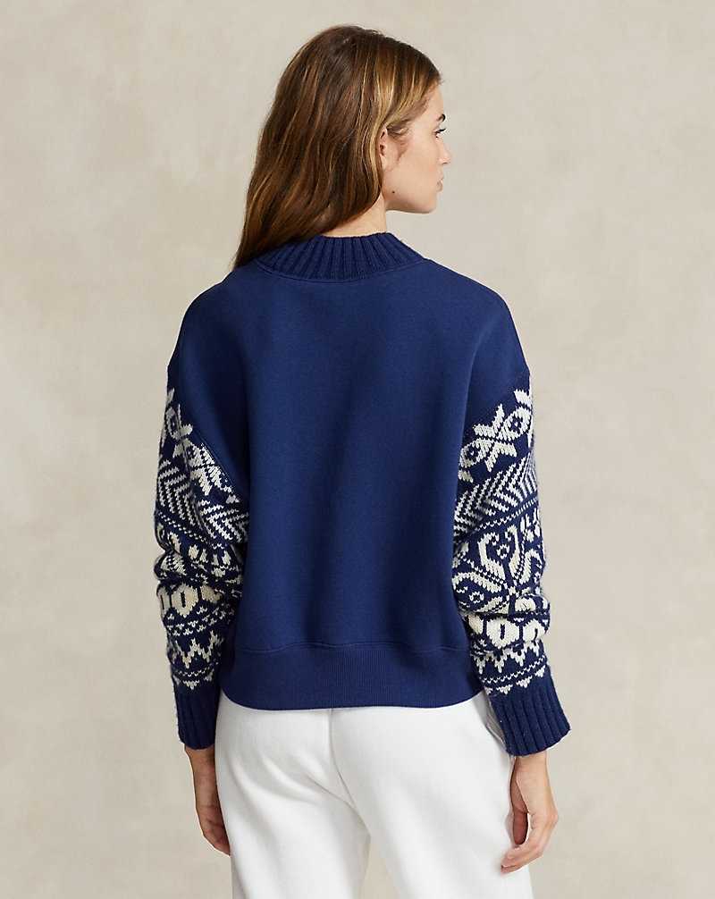 Pullover Ralph Lauren Hybrid Mockneck Mujer Azul Rey | VFCQYMZ-49 - vista 4