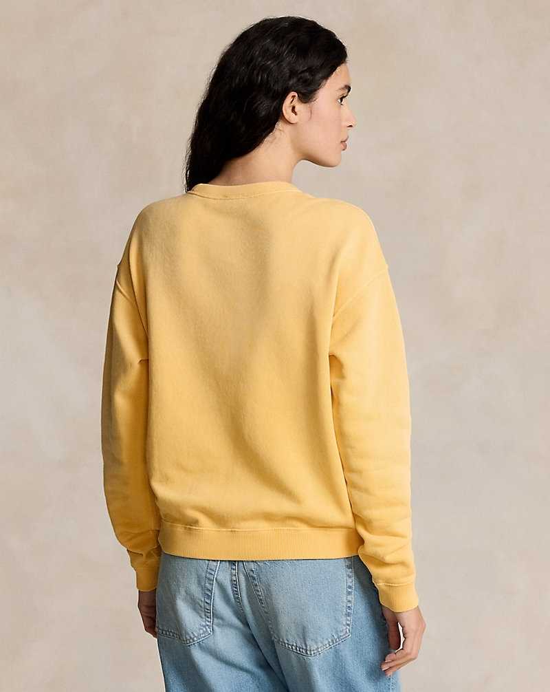 Pullover Ralph Lauren Lightweight Fleece Crewneck Mujer Amarillos | QFDVROT-38 - vista 4