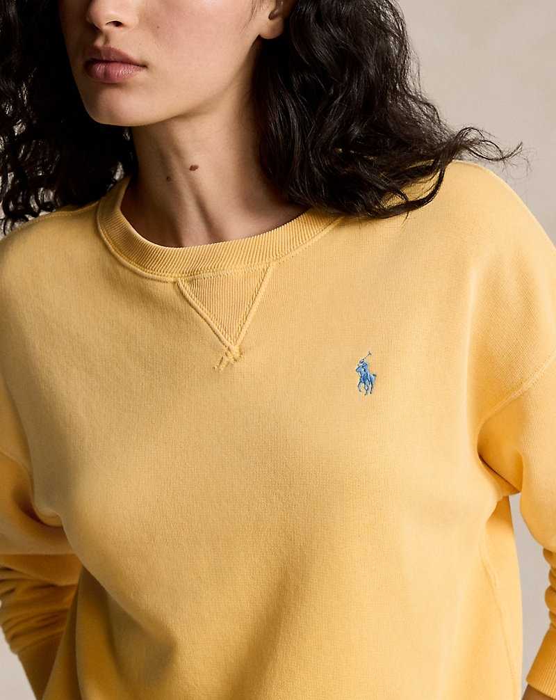 Pullover Ralph Lauren Lightweight Fleece Crewneck Mujer Amarillos | QFDVROT-38 - vista 5