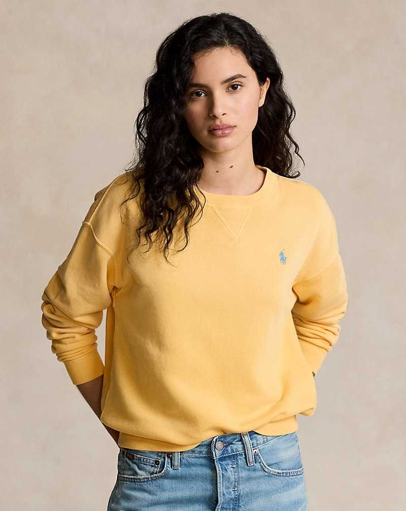 Pullover Ralph Lauren Lightweight Fleece Crewneck Mujer Amarillos | QFDVROT-38 - vista 1