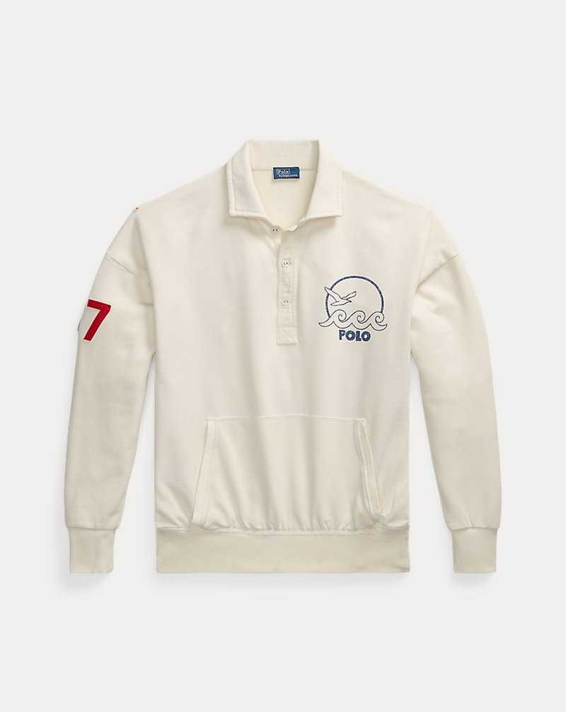 Pullover Ralph Lauren Logo French Terry Mujer Creme | GPBOMAF-75 - vista 2