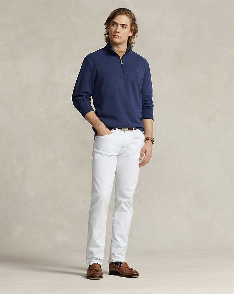 Pullover Ralph Lauren Luxury Jersey Quarter-Zip Hombre Azul Marino | FPJVQXA-63 - vista 3