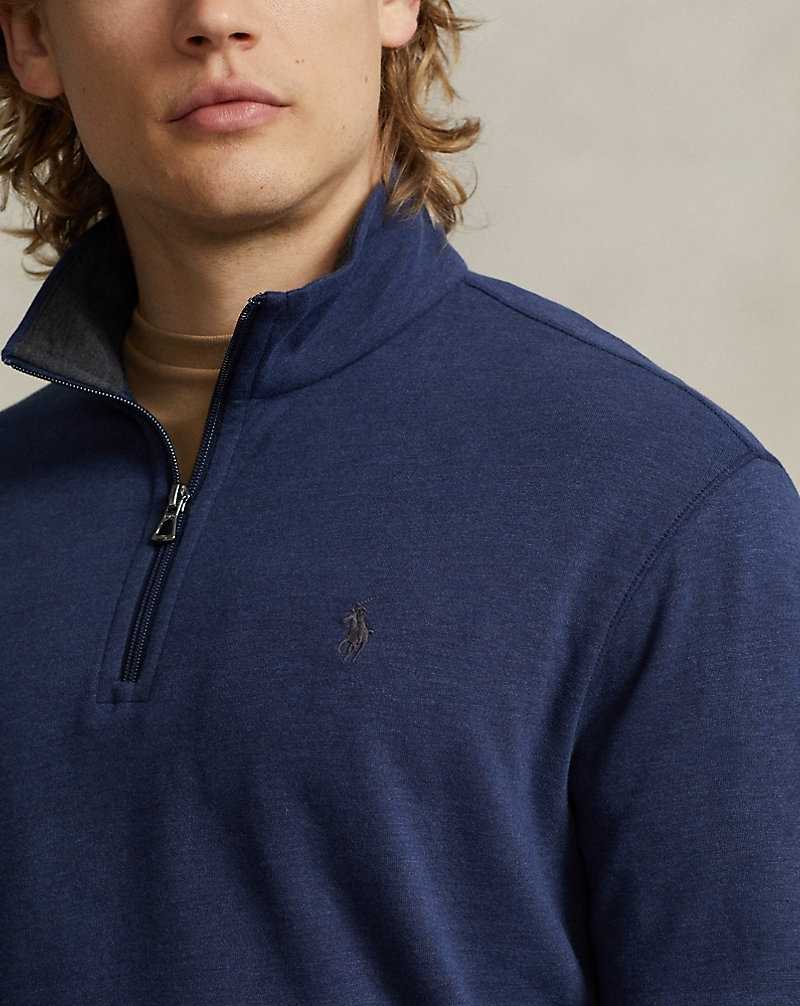 Pullover Ralph Lauren Luxury Jersey Quarter-Zip Hombre Azul Marino | FPJVQXA-63 - vista 5