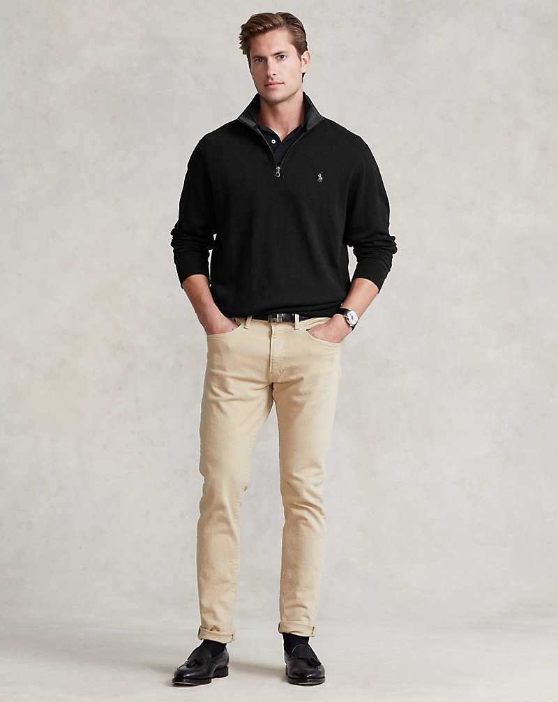 Pullover Ralph Lauren Luxury Jersey Quarter-Zip Hombre Polo Black/C9686 | EGPLWQA-08 - vista 3