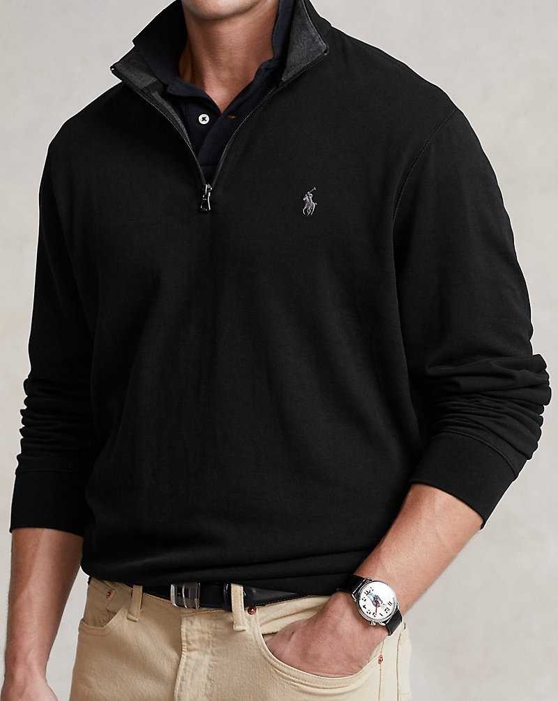 Pullover Ralph Lauren Luxury Jersey Quarter-Zip Hombre Polo Black/C9686 | EGPLWQA-08 - vista 5