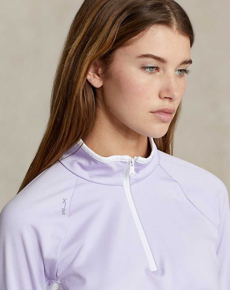 Pullover Ralph Lauren Performance Quarter-Zip Mujer Flores | KWPZAYI-72 - vista 5