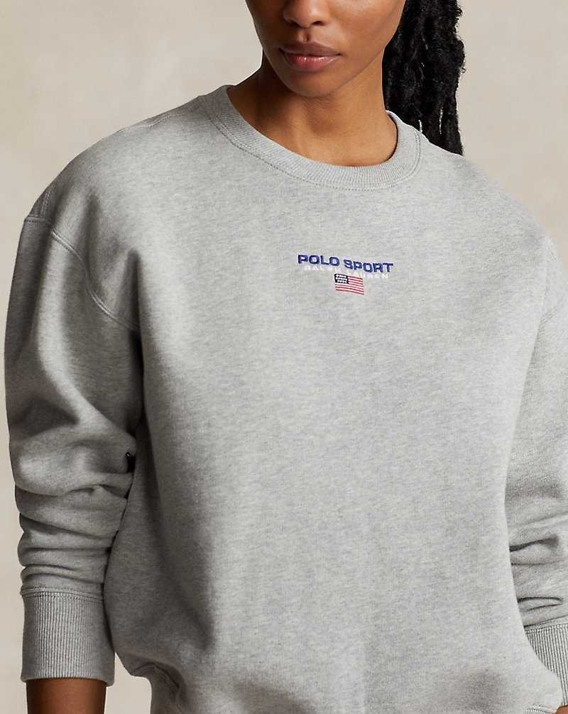 Pullover Ralph Lauren Sport Logo Fleece Mujer Andover Heather | FWNEBVA-21 - vista 5