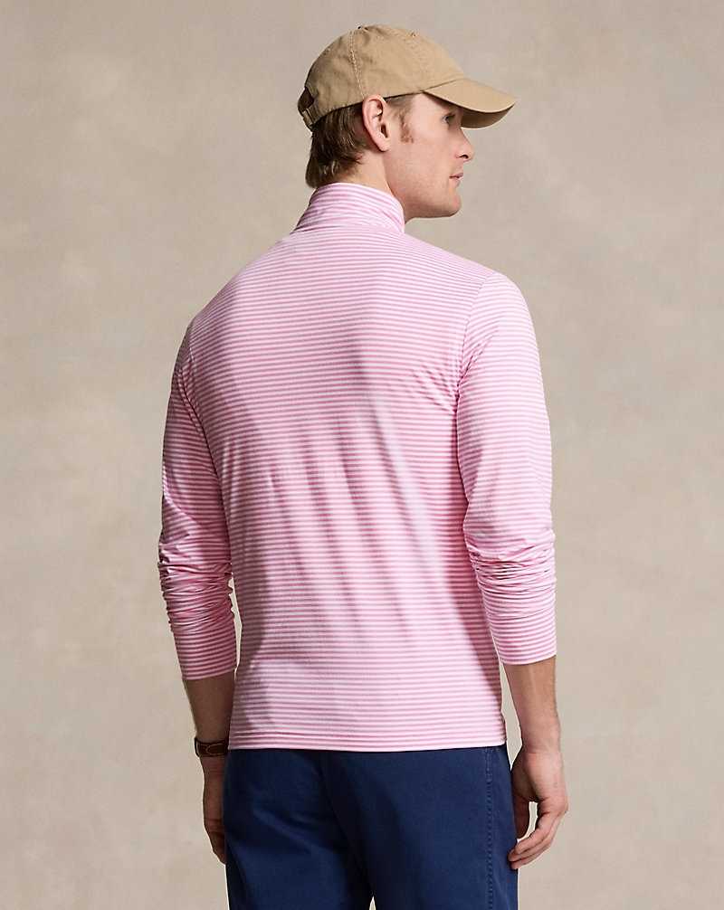 Pullover Ralph Lauren Striped Jersey Quarter-Zip Hombre Rosas | EMODSKF-90 - vista 4