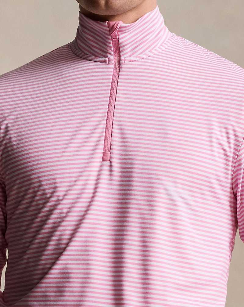 Pullover Ralph Lauren Striped Jersey Quarter-Zip Hombre Rosas | EMODSKF-90 - vista 5