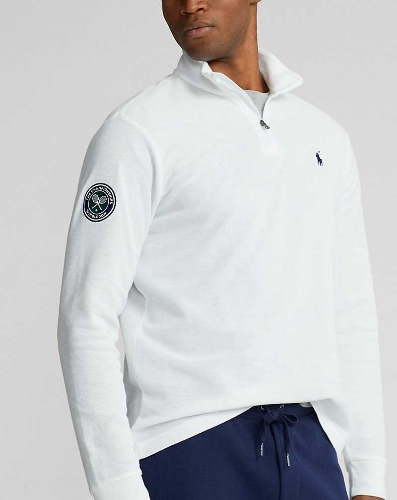 Pullover Ralph Lauren Wimbledon CLARUS Quarter-Zip Hombre Blancos | BPISJAO-50 - vista 5