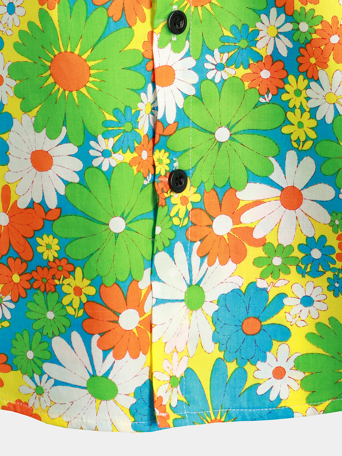 Camisa Green floral de algodón Tropical Button Up Hawaiian para hombre