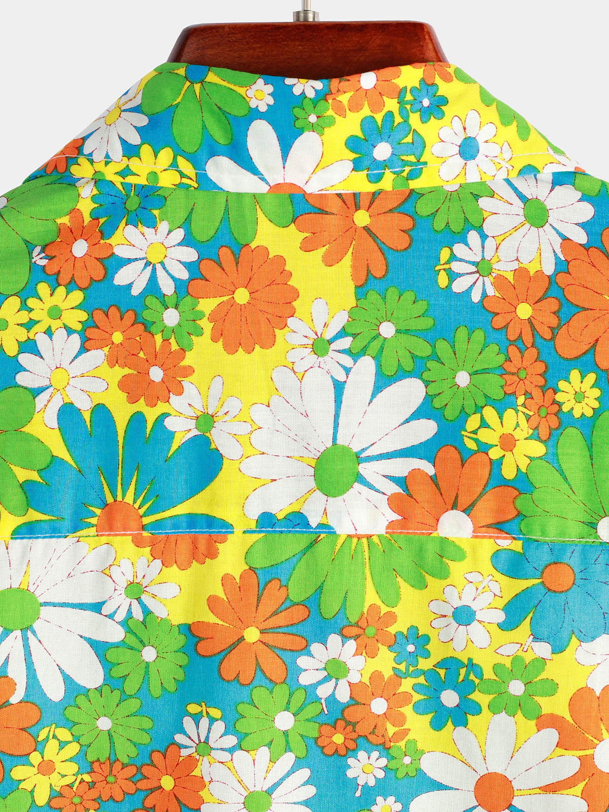 Camisa Green floral de algodón Tropical Button Up Hawaiian para hombre