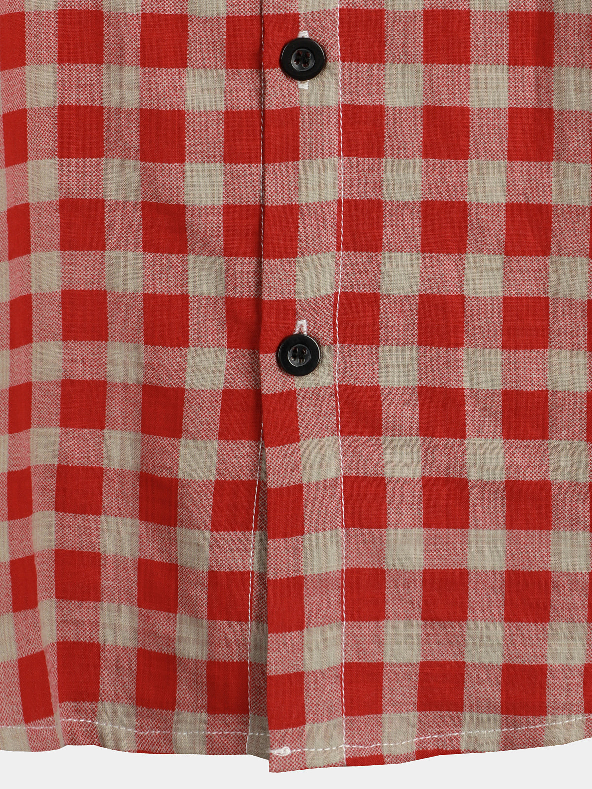 Camisa Red Check estampado a cuadros Pocket Button Up de manga corta para hombre