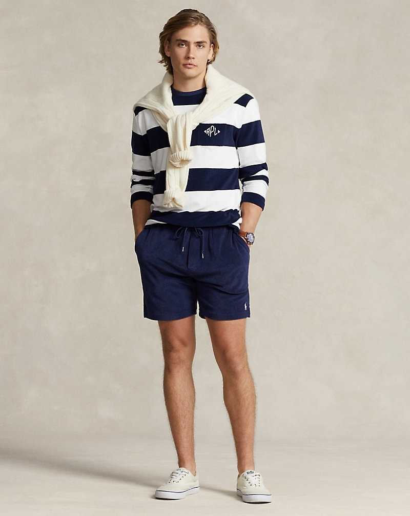 Ropa De Casa Ralph Lauren 16.5-cm Terry Drawstring Hombre Azul Marino | IBLGCMA-40 - vista 1