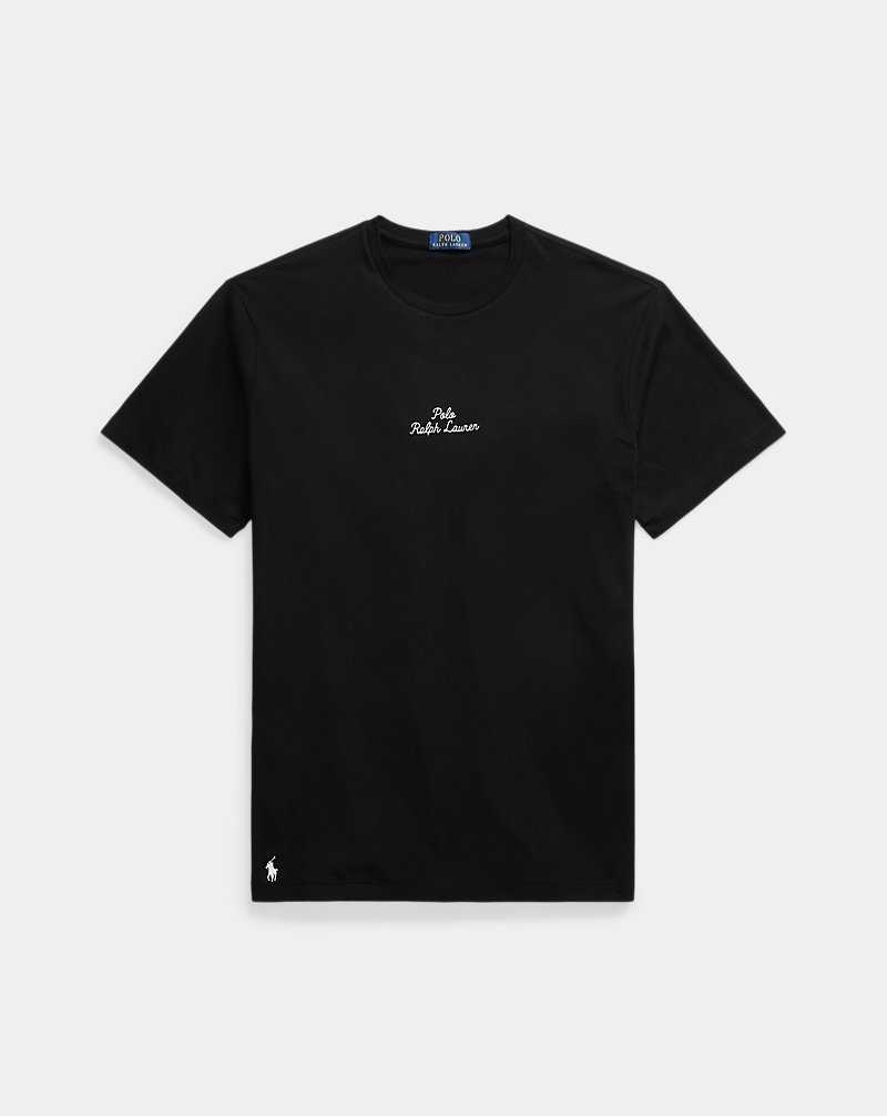 Ropa De Casa Ralph Lauren Embroidered-Logo Jersey Hombre Negros | EFJMZQW-32 - vista 2