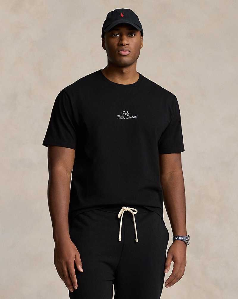 Ropa De Casa Ralph Lauren Embroidered-Logo Jersey Hombre Negros | EFJMZQW-32 - vista 1