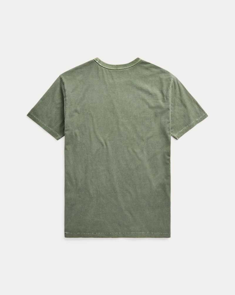Ropa De Casa Ralph Lauren Garment-Dyed Crewneck Hombre Verdes | OUBXTHP-14 - vista 2