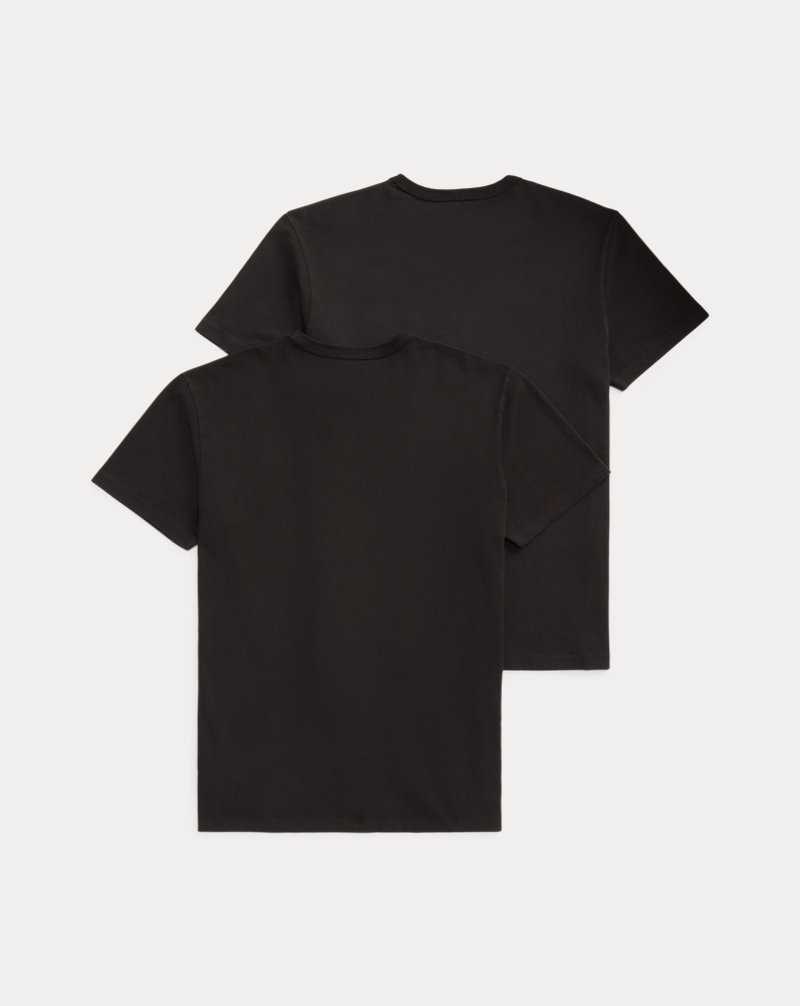 Ropa De Casa Ralph Lauren Garment-Dyed Pocket Two-Pack Hombre Negros | WRQEPHO-13 - vista 2