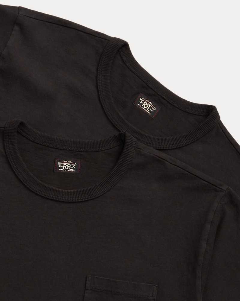 Ropa De Casa Ralph Lauren Garment-Dyed Pocket Two-Pack Hombre Negros | WRQEPHO-13 - vista 3