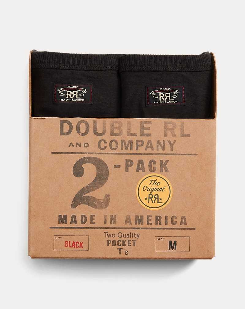 Ropa De Casa Ralph Lauren Garment-Dyed Pocket Two-Pack Hombre Negros | WRQEPHO-13 - vista 4