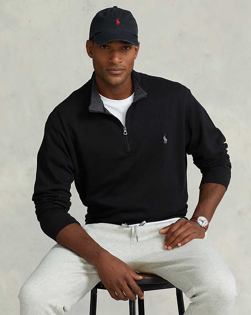 Ropa De Casa Ralph Lauren Luxury Jersey Quarter-Zip Hombre Polo Black/C9686 | MGYVCSR-86 - vista 1