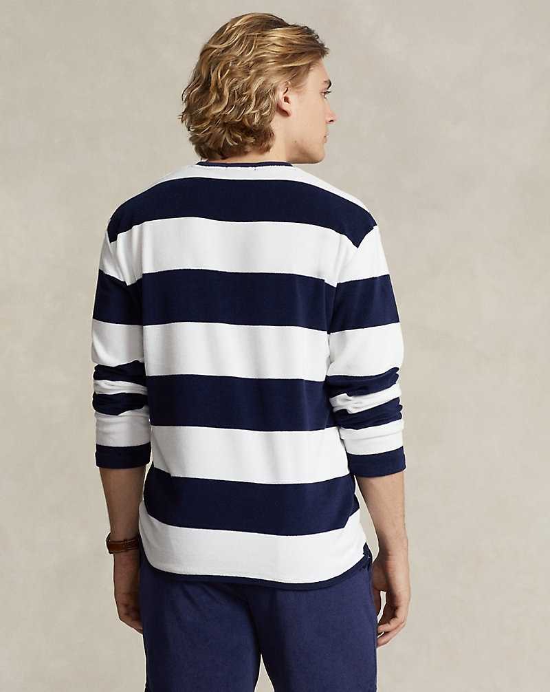 Ropa De Casa Ralph Lauren Standard Fit Monogram Terry Hombre Navy/White | NXOYRGV-80 - vista 4