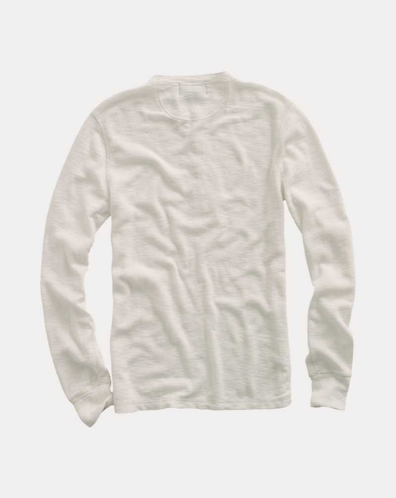 Ropa De Casa Ralph Lauren Waffle-Knit Henley Hombre Blancos | ERMHBXZ-65 - vista 2