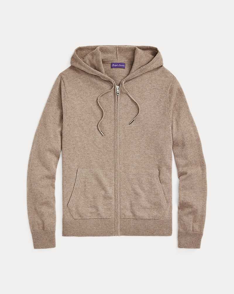 Ropa De Casa Ralph Lauren Wool-Cashmere Hooded Full-Zip Hombre Truffle Melange | AKYMUPX-12 - vista 2