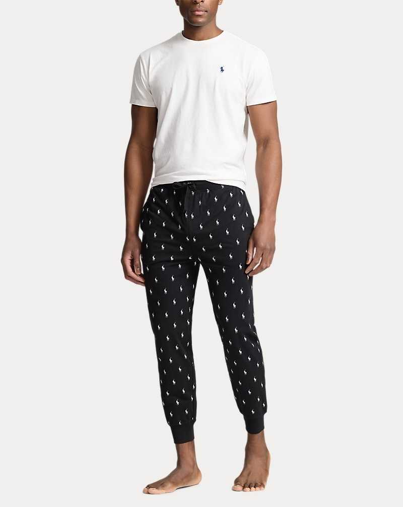 Ropa De Dormir Ralph Lauren All-over Pony Cotton Jersey Sleep Jogger Hombre Negros | JUYNPCS-40 - vista 2