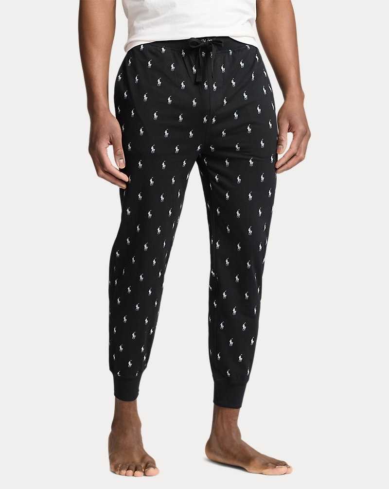 Ropa De Dormir Ralph Lauren All-over Pony Cotton Jersey Sleep Jogger Hombre Negros | JUYNPCS-40 - vista 3