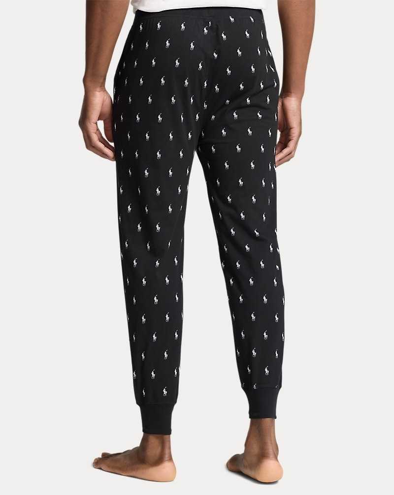 Ropa De Dormir Ralph Lauren All-over Pony Cotton Jersey Sleep Jogger Hombre Negros | JUYNPCS-40 - vista 4