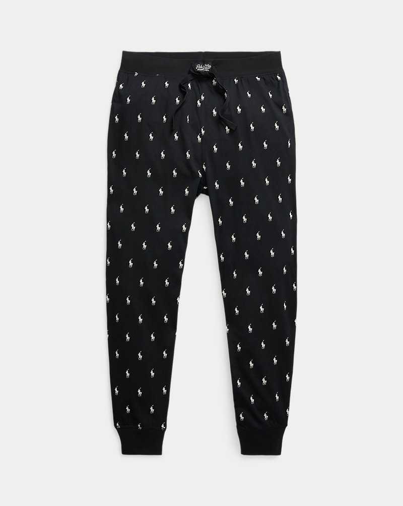 Ropa De Dormir Ralph Lauren All-over Pony Cotton Jersey Sleep Jogger Hombre Negros | JUYNPCS-40 - vista 1